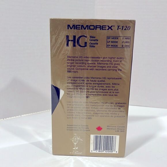 Lot Of 2 Memorex HG T-120 VHS High Grade Video Cassettes - SEALED - Picture 3 of 3
